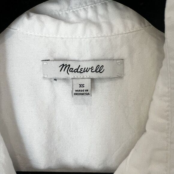 Madewell Button Up Tie Front White Shirt Size XS Classic Casual Coastal Preppy - Picture 4 of 10